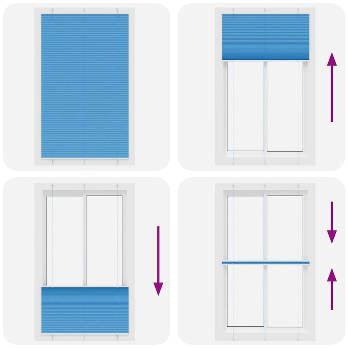 VIDAXL Store plisse bleu 115x200 cm largeur du tissu 114,4cm polyester