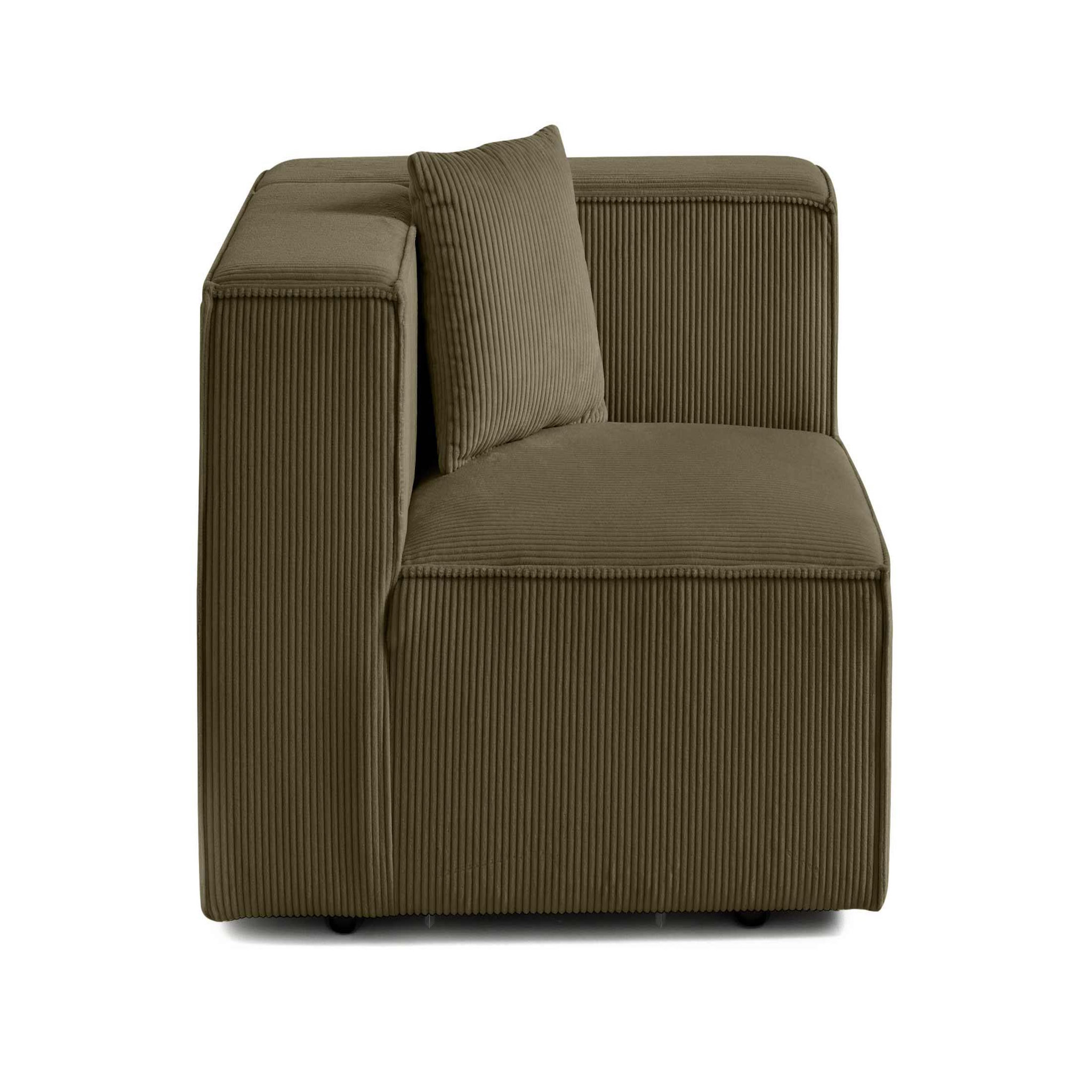 Voir la diapositive 6 : LISA DESIGN Arty - module d'assise droit - en velours côtelé