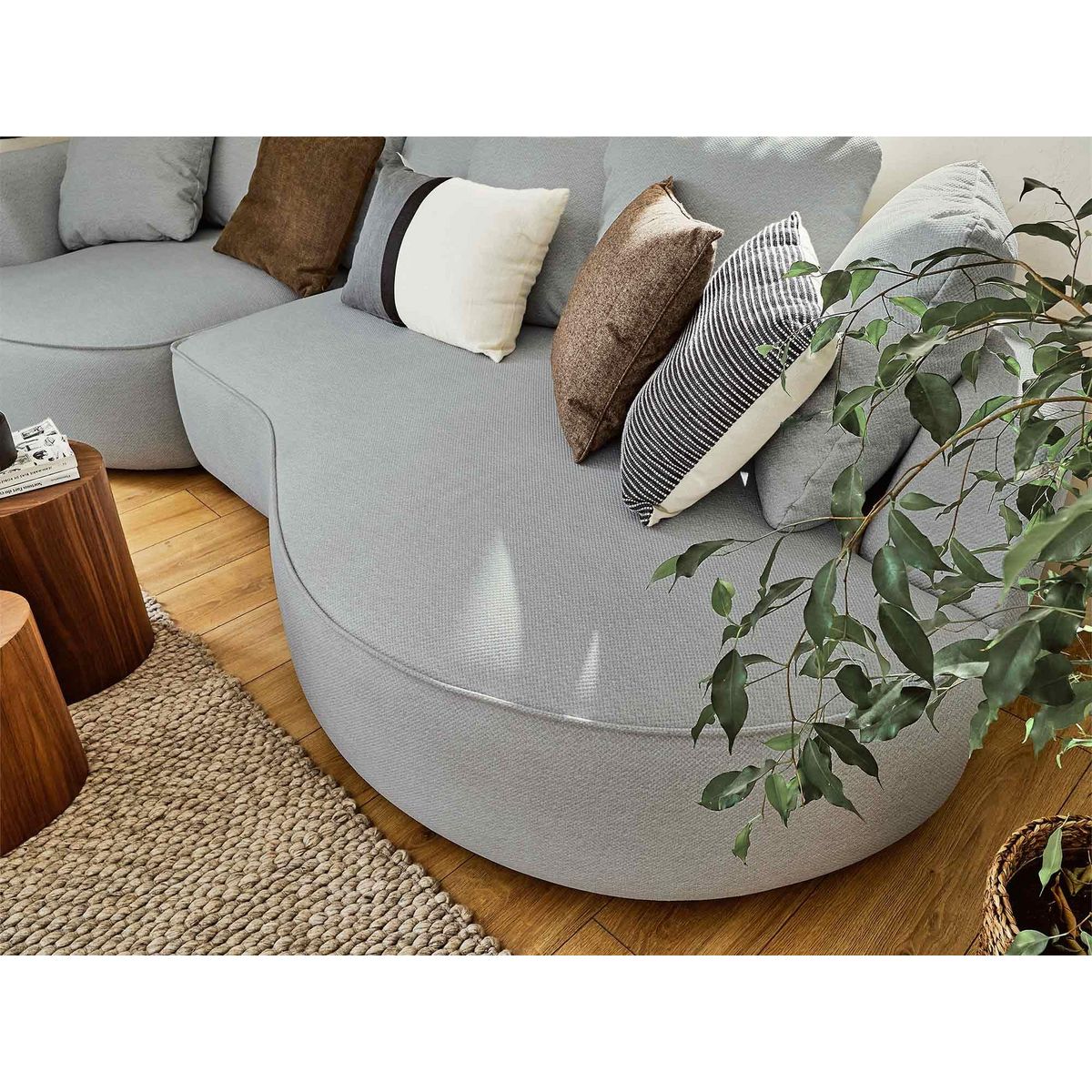 LISA DESIGN Hibiscus - canapé d'angle gauche 4 places - en tissu