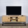 Voir la diapositive 4 : The Home Deco Factory Meuble TV design bois et métal Abbott - L. 117 x H. 48 cm - Noir