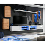 Paris Prix Ensemble Meuble TV  Switch XXV  280cm Naturel & Blanc