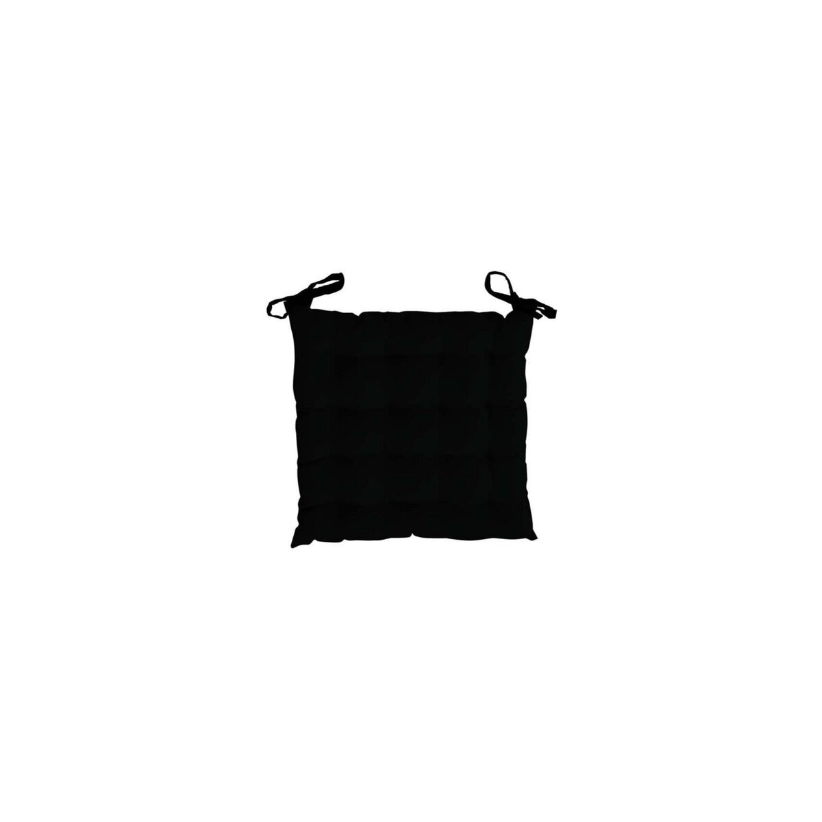 Soleil d'ocre Dessus de chaise capitonné en coton 40x40x5 cm PANAMA noir, par Soleil d'Ocre