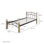 Voir la diapositive 3 : HomeStyle4U Lit en métal 90x200 avec matelas sommier à lattes