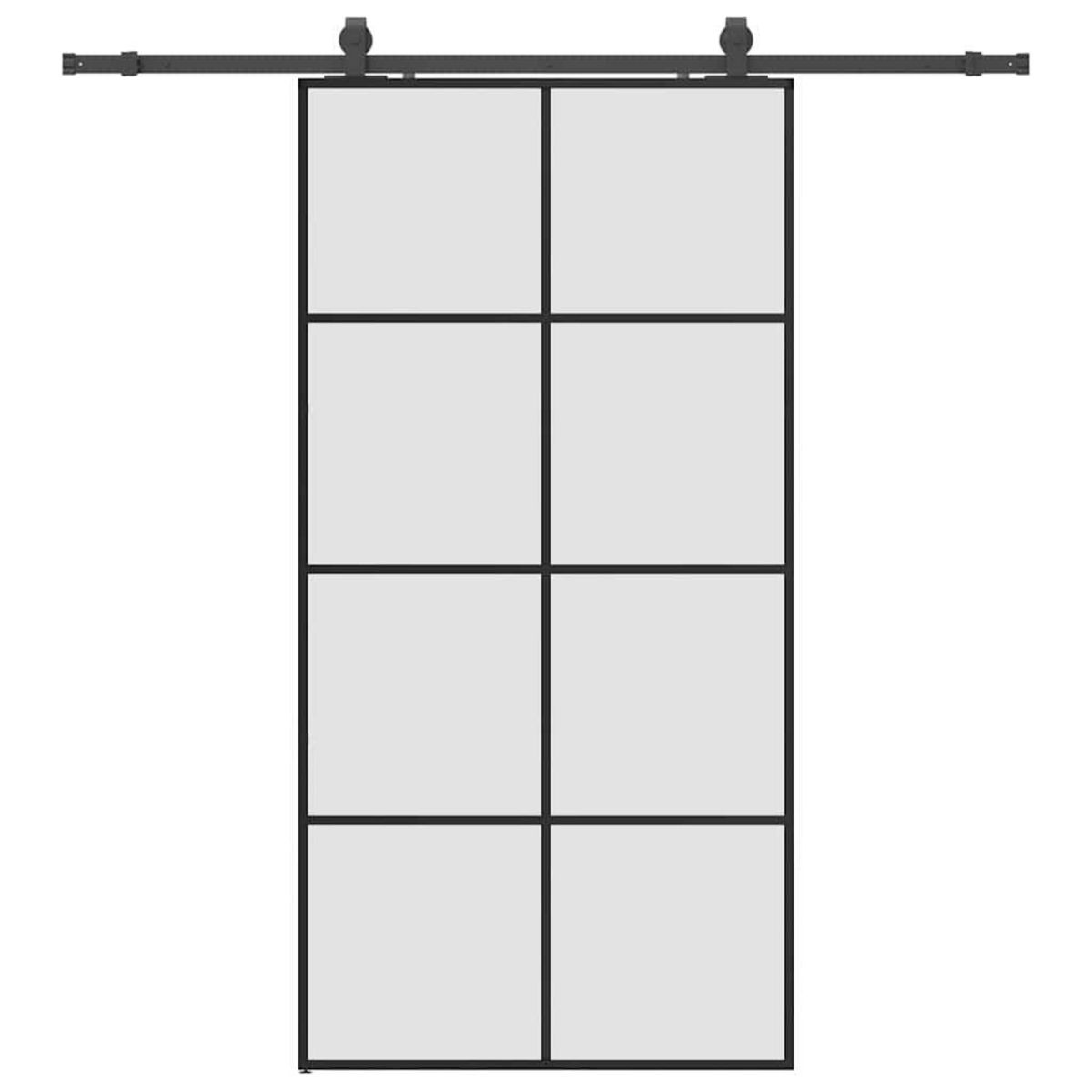 VIDAXL Porte coulissante kit de quincaillerie noir 102,5x205 cm