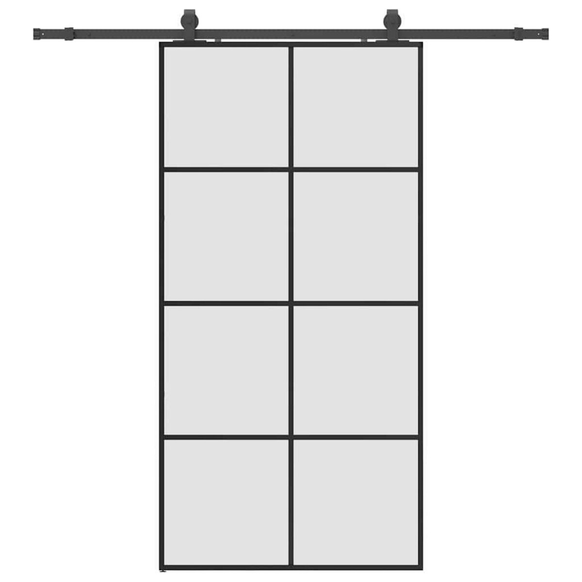 VIDAXL Porte coulissante kit de quincaillerie noir 102,5x205 cm