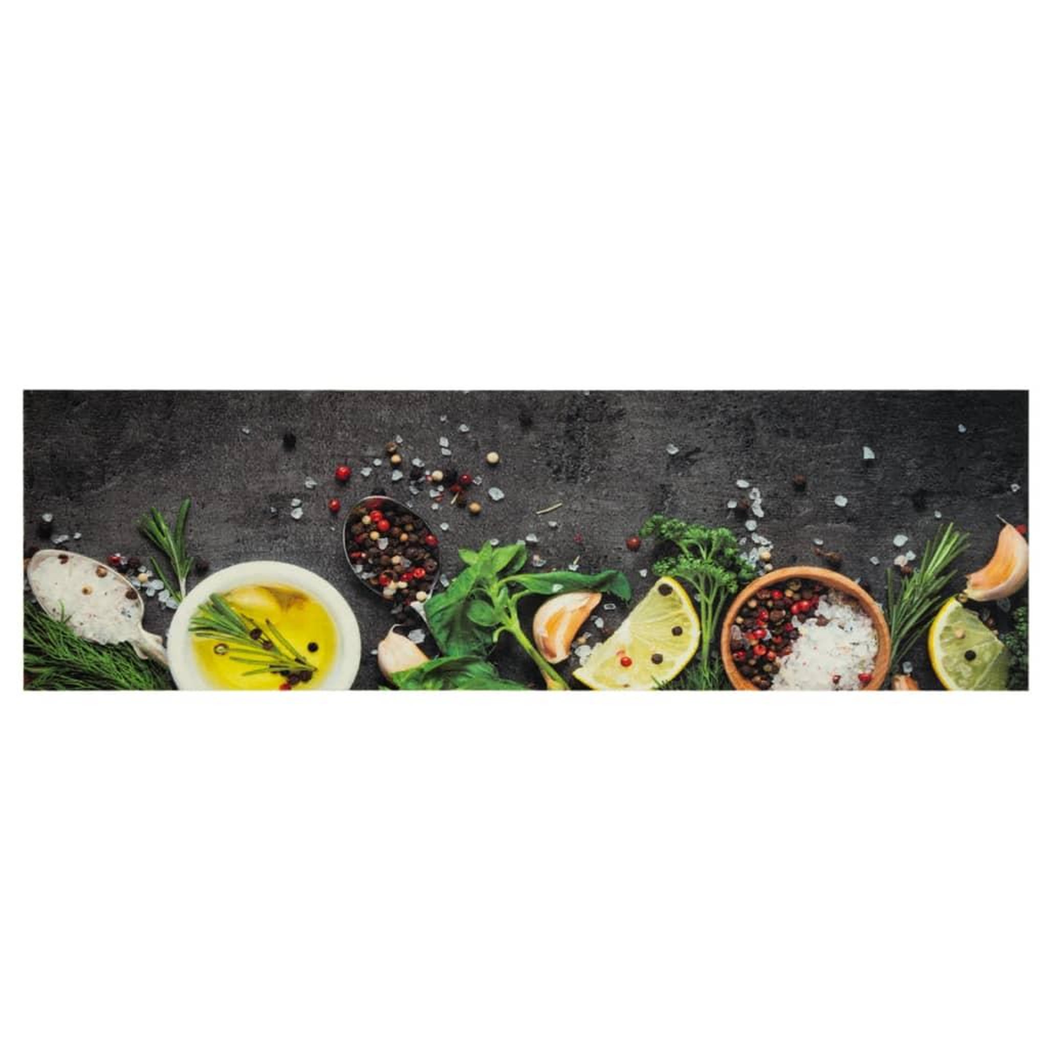 Voir la diapositive 2 : VIDAXL Tapis de cuisine lavable impression d'epices 45x150 cm velours