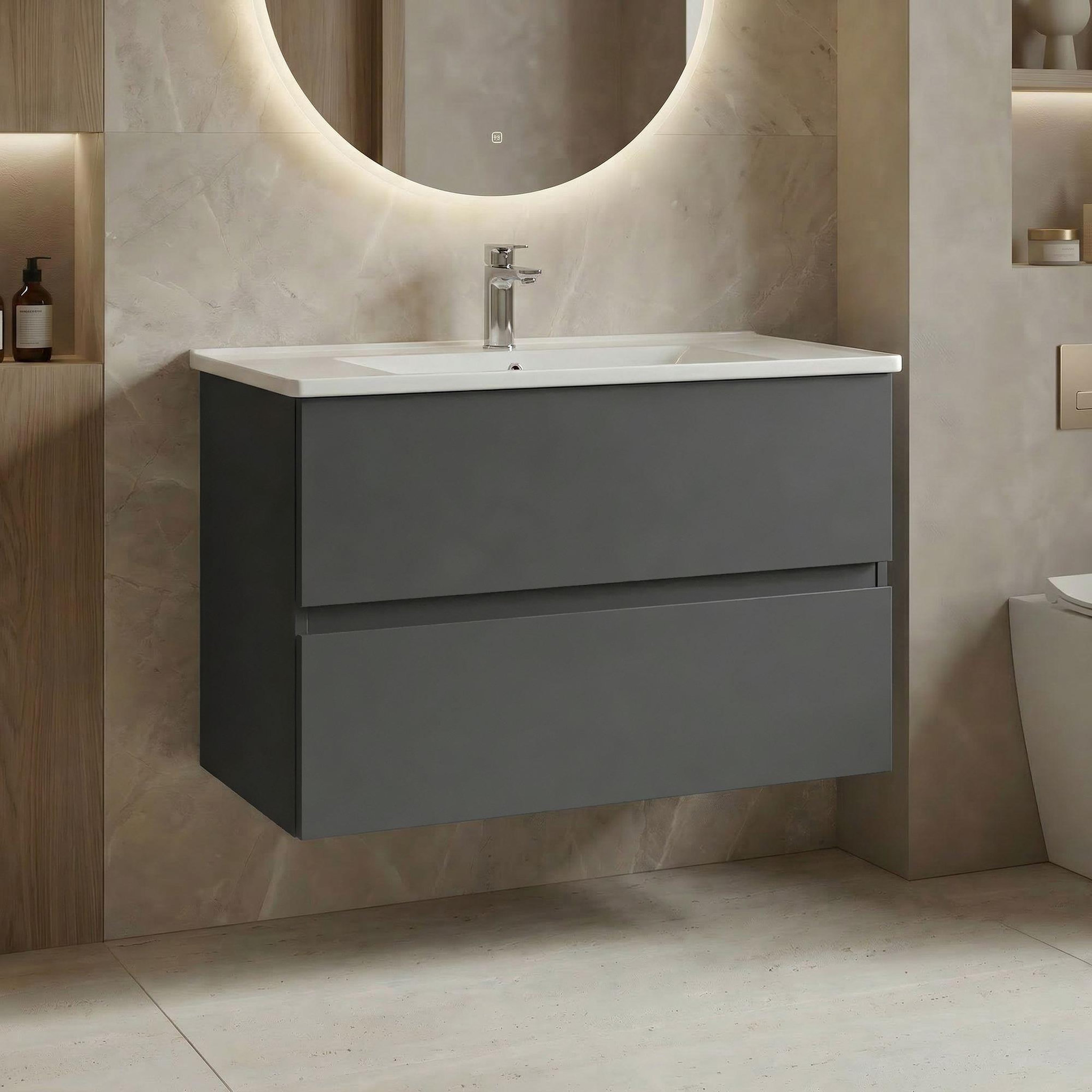 Voir la diapositive 2 : Habitat et Jardin Meuble Vasque  Nest 91 v2  - 91 x 51 x 55 cm - Matte Anthracite