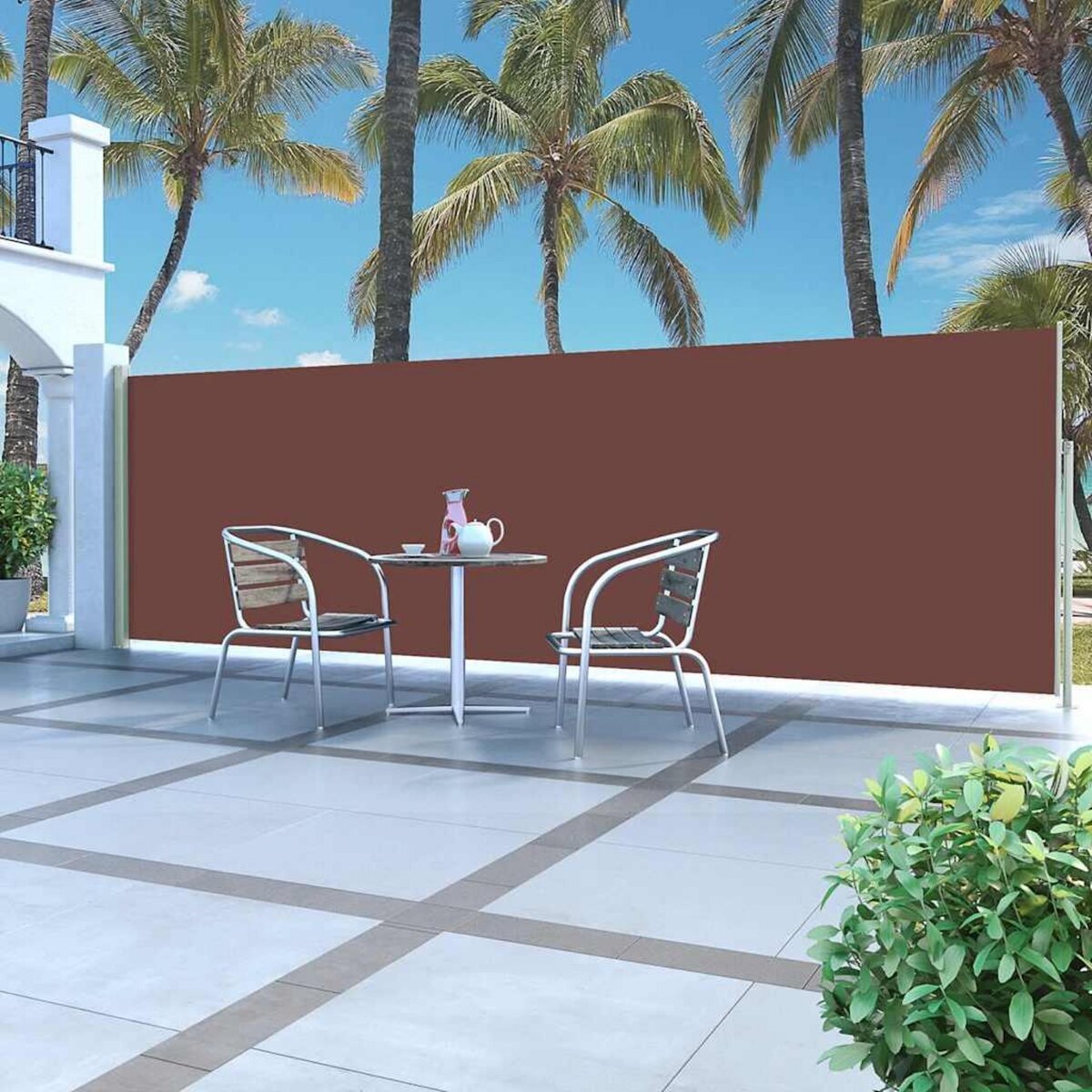 VIDAXL Auvent lateral retractable 160 x 500 cm Marron