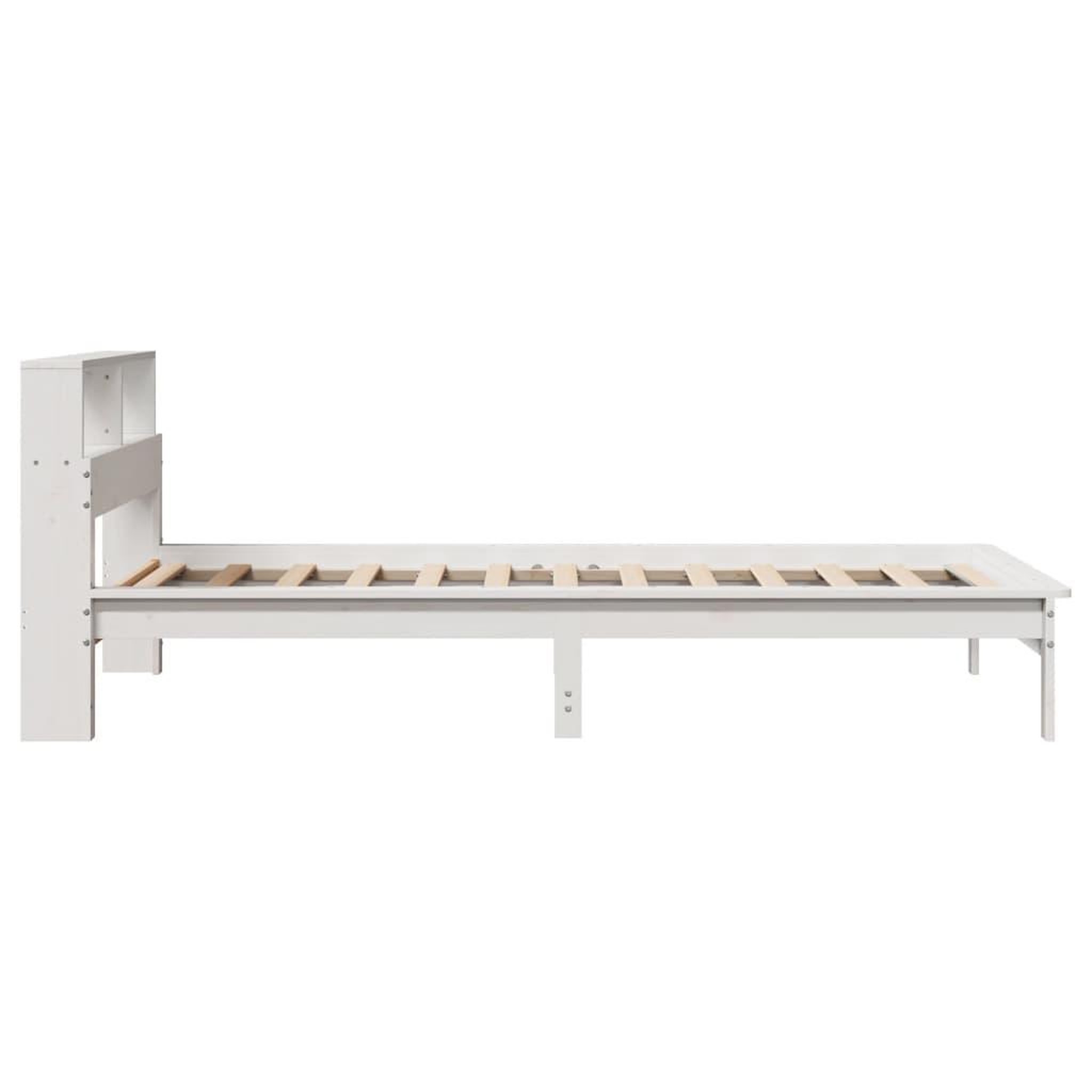Voir la diapositive 5 : VIDAXL Lit bibliotheque sans matelas blanc 100x200 cm bois pin massif