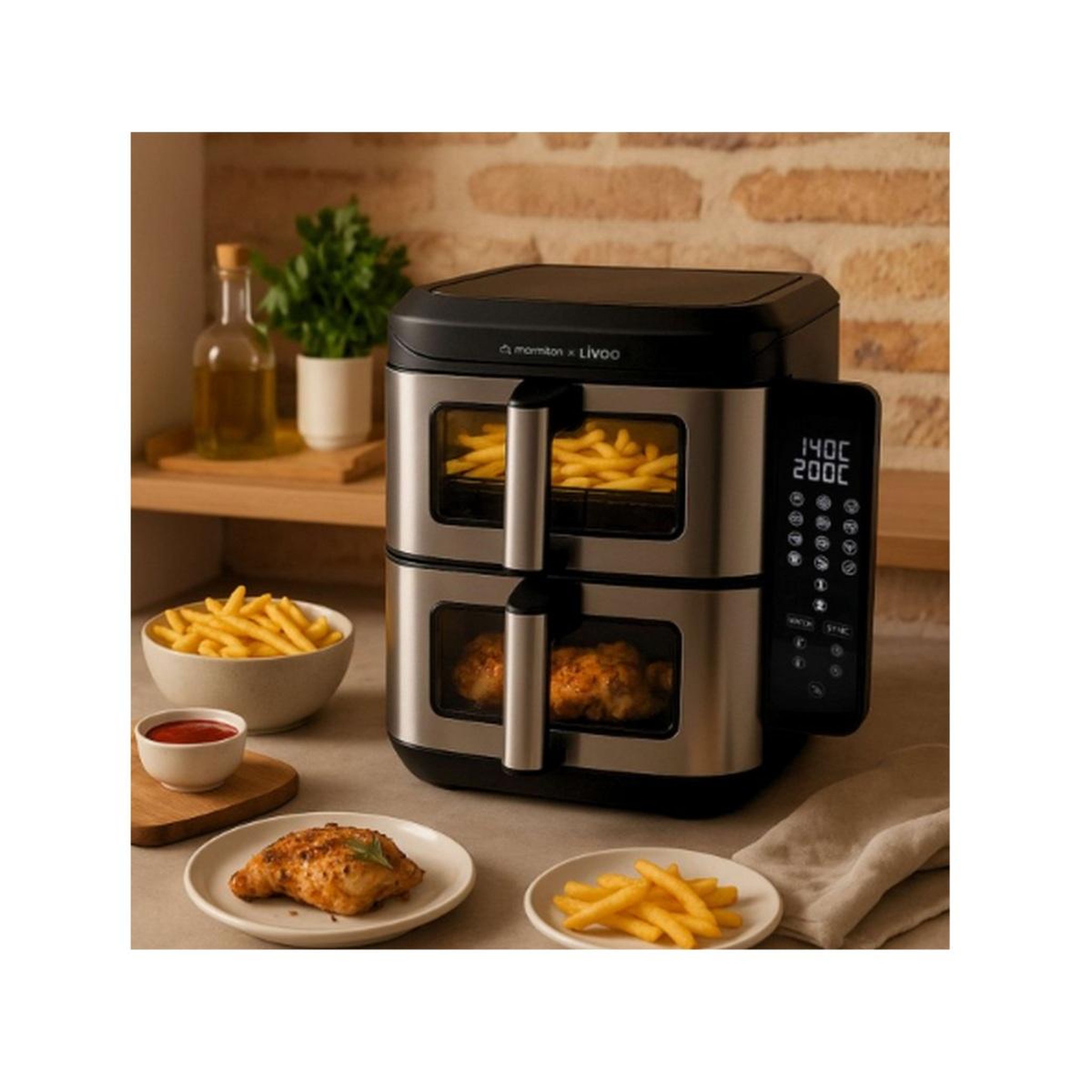 Voir la diapositive 3 : LIVOO Friteuse sans huile 2 x 5.5l 2800w - doc344co