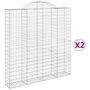 Voir la diapositive 2 : VIDAXL Paniers a gabions arques 2 pcs 200x30x200/220 cm fer galvanise