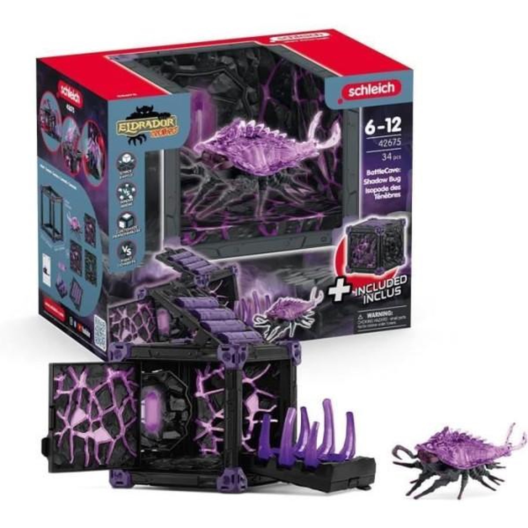 Schleich Battlecave isopode des ténebres, extension de l'arene, schleich 42675 eldrador creatures, des 7 ans