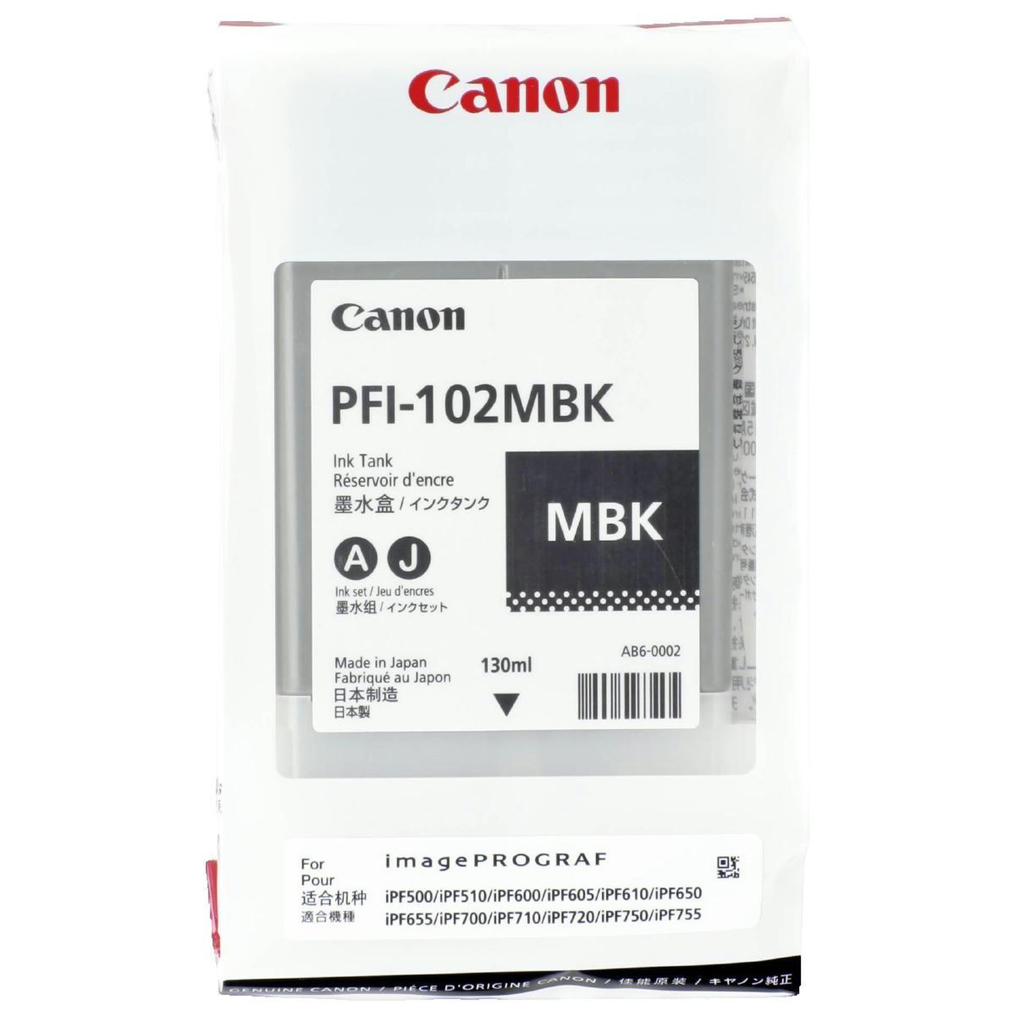 Canon Cartouche d'encre Canon LUCIA PFI-102MBK mattschwarz originale