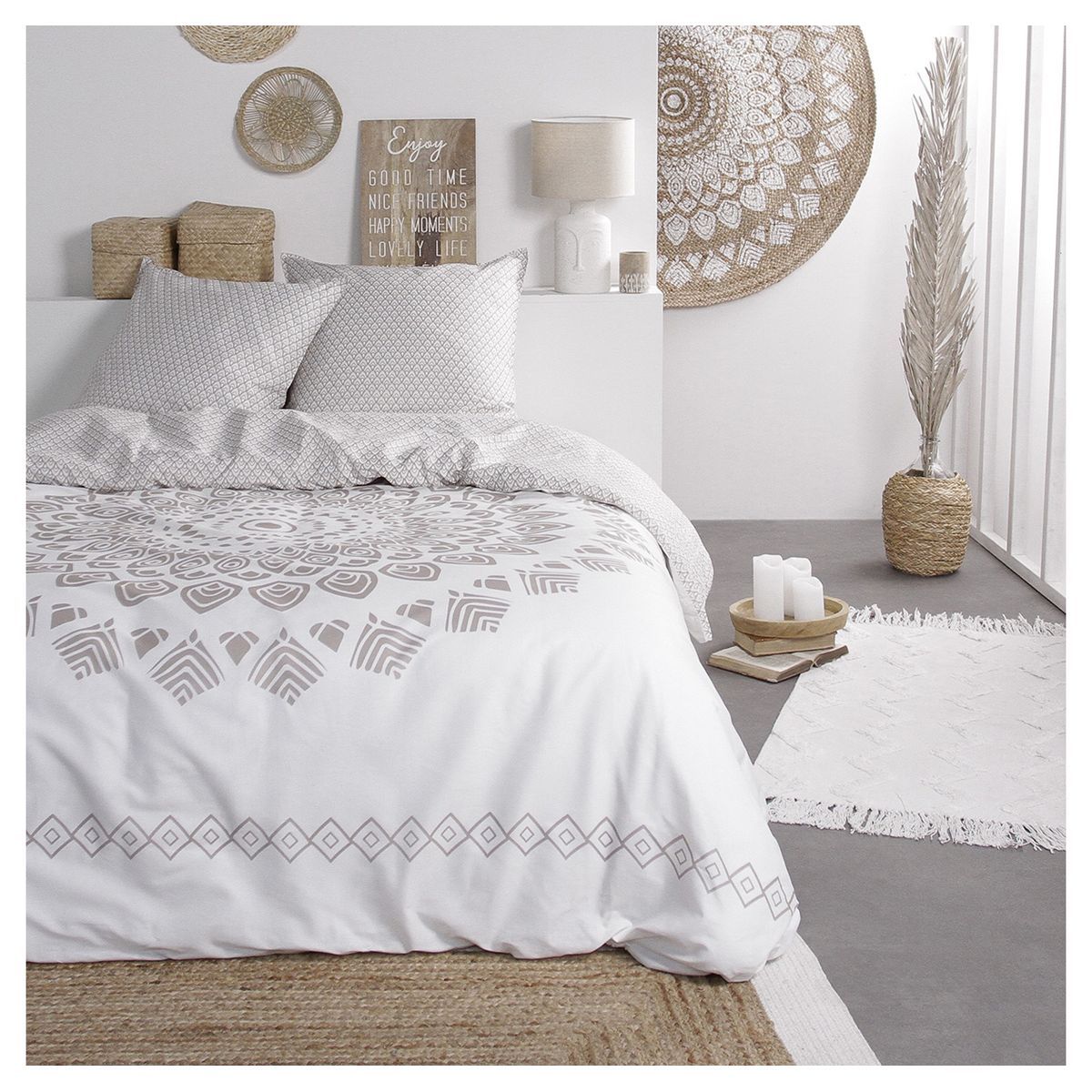 TODAY Parure housse de couette fantaisie en coton 57 fils NAMASTE