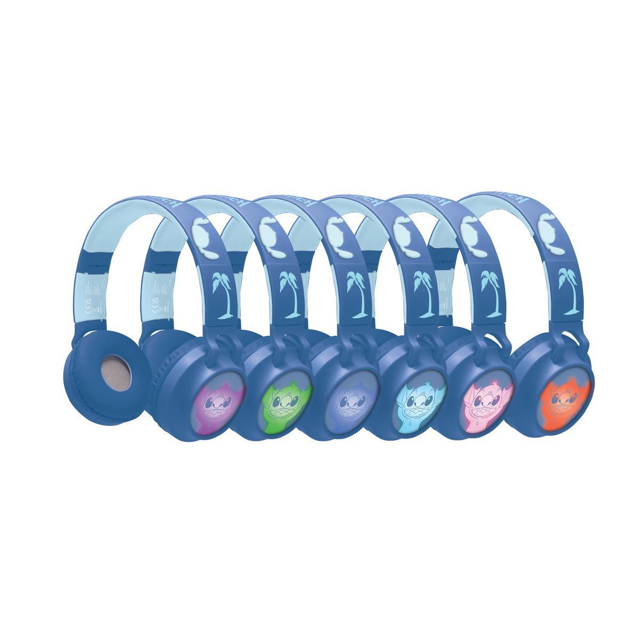 Voir la diapositive 3 : Lexibook Casque lumineux pliable Bluetooth et filaire Stitch avec limitation du volume
