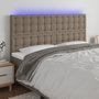 Voir la diapositive 1 : VIDAXL Tete de lit a LED Taupe 160x5x118/128 cm Tissu