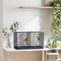Voir la diapositive 2 : PAWHUT Cage à oiseaux volière acier avec séparateur - 4 perchoirs, mangeoires, portes, trappes, plateau déjection - noir