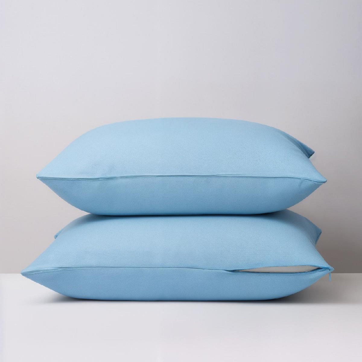 DODO Lot de 2 Taies d'oreiller 2 en 1 - Alèse absorbante intégrée - Coloris Givre