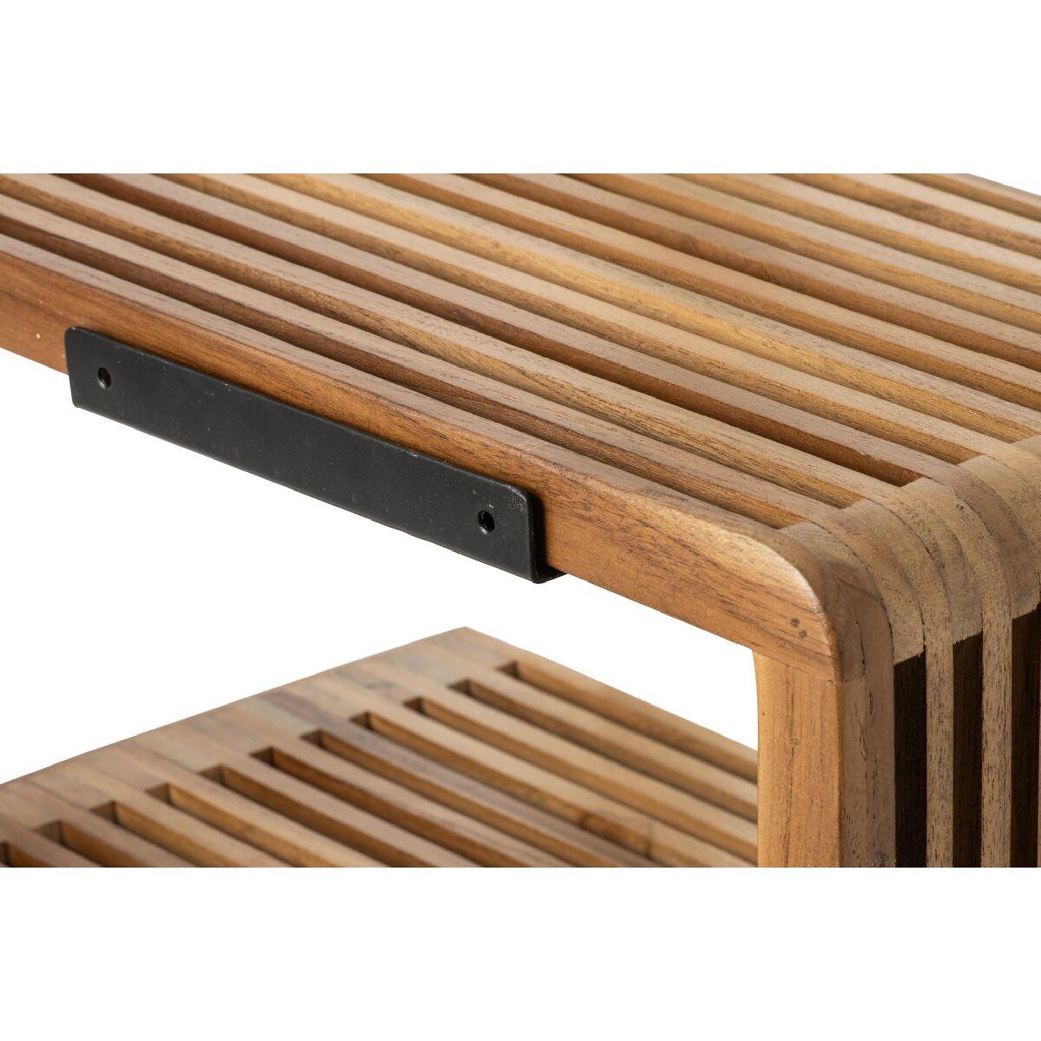 Voir la diapositive 3 : J-LINE Étagère murale en bois  lars  79cm naturel