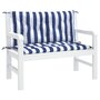 Voir la diapositive 4 : VIDAXL Coussins de banc de jardin lot de 2 rayures bleues et blanches