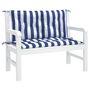 Voir la diapositive 4 : VIDAXL Coussins de banc de jardin lot de 2 rayures bleues et blanches