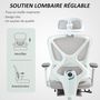 Voir la diapositive 5 : HOMCOM Chaise de bureau ergonomique inclinable support lombaires repose-pied blanc gris