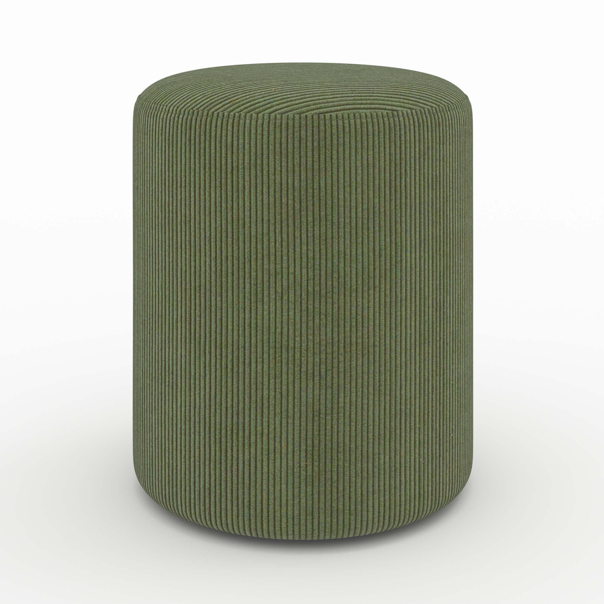 Voir la diapositive 5 : MAISON PAVANE Pouf rond en velours côtelé vert-lily