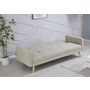Voir la diapositive 4 : CONCEPT USINE Canapé scandinave convertible 3 places en tissu beige WOODEN