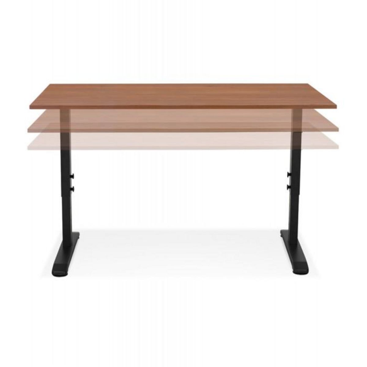Paris Prix Bureau Hauteur Réglable  Mathew  140cm Noir & Noyer
