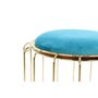 Paris Prix Pouf & Table d'Appoint  Comfortable  50cm Turquoise & Or