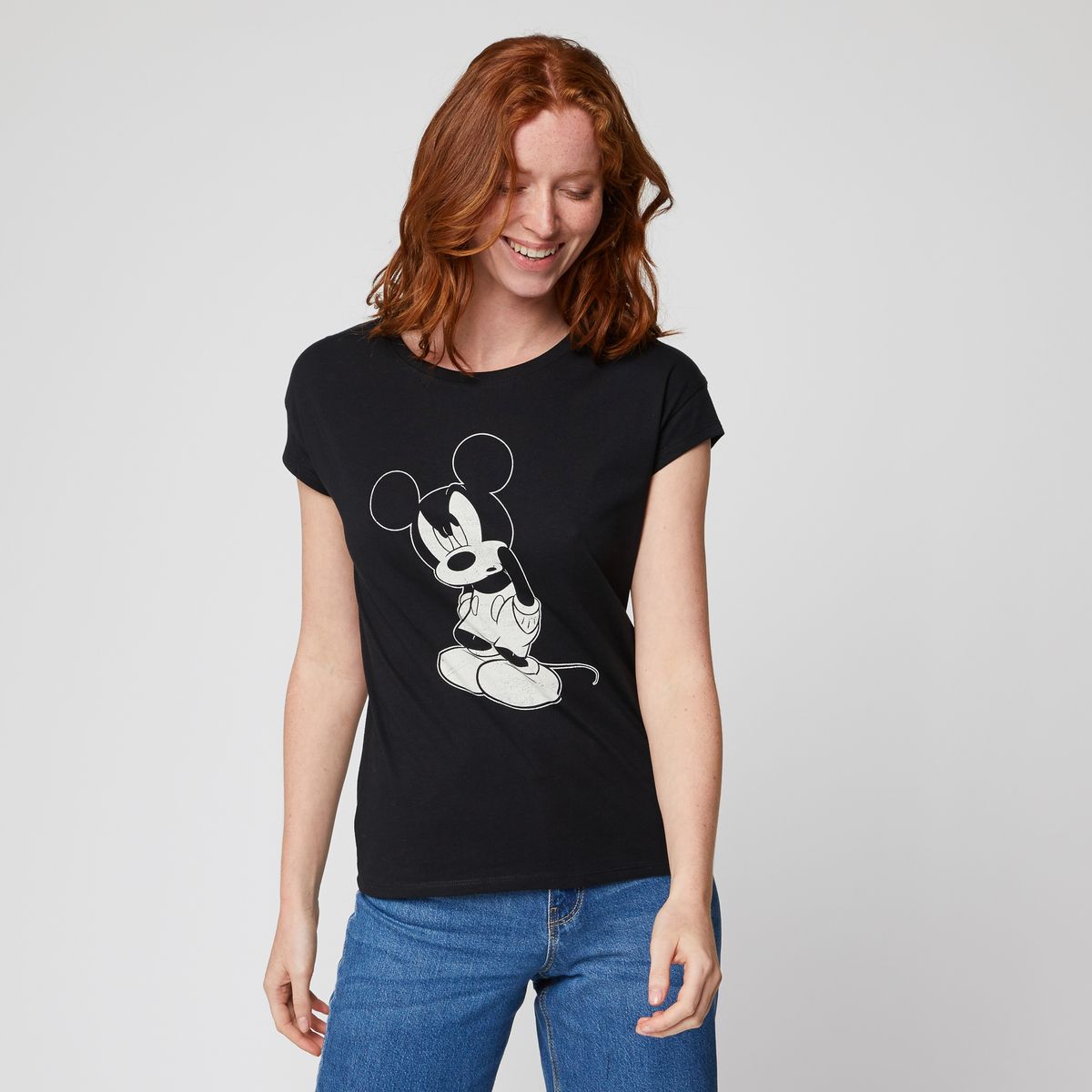 INEXTENSO T-shirt manches courtes noir femme Mickey
