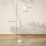 Voir la diapositive 3 : HOMCOM Lampadaire design néo-rétro hauteur réglable H.127-160 cm métal plastique blanc doré
