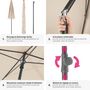 Voir la diapositive 4 : tectake Parasol VANESSA 200 x 125 cm réglable en hauteur et inclinable