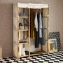 Voir la diapositive 3 : SWEEEK Armoire dressing en bambou. 3 étagères L110 x P40 x H170cm
