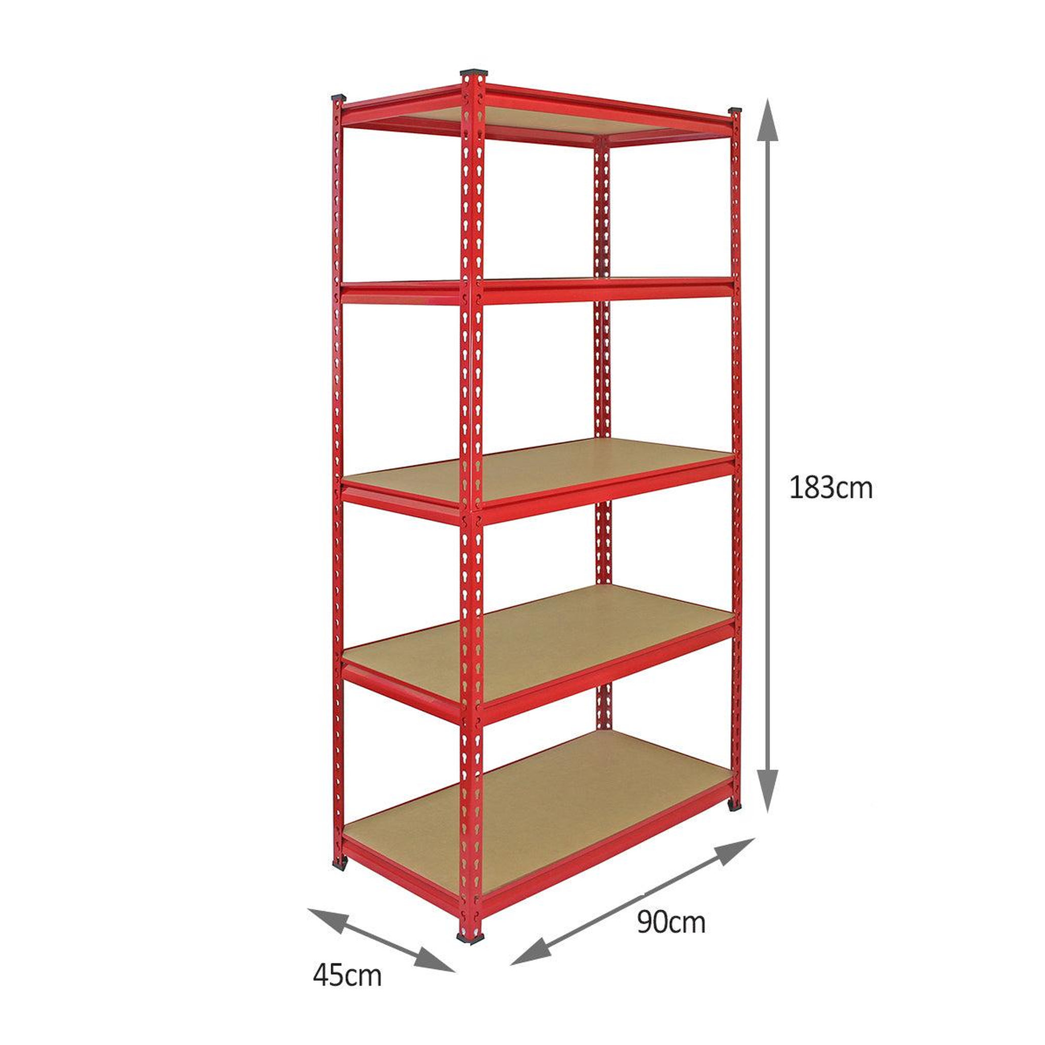 Voir la diapositive 5 : MONSTER RACKING 5 rayonnages z-rax en acier rouge 90cm x 45cm x 183cm
