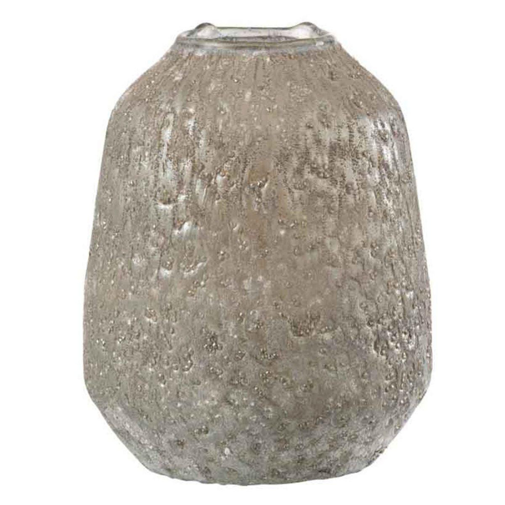 J-LINE Photophore en Verre  Obliqua  19cm Gris Bleu