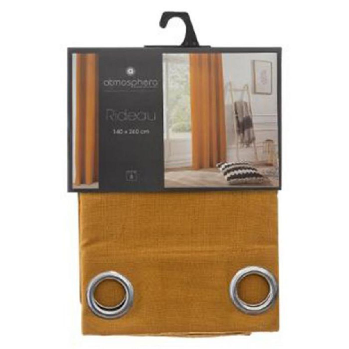 ATMOSPHERA Rideau à Oeillets  Panama II  140x260cm Ocre