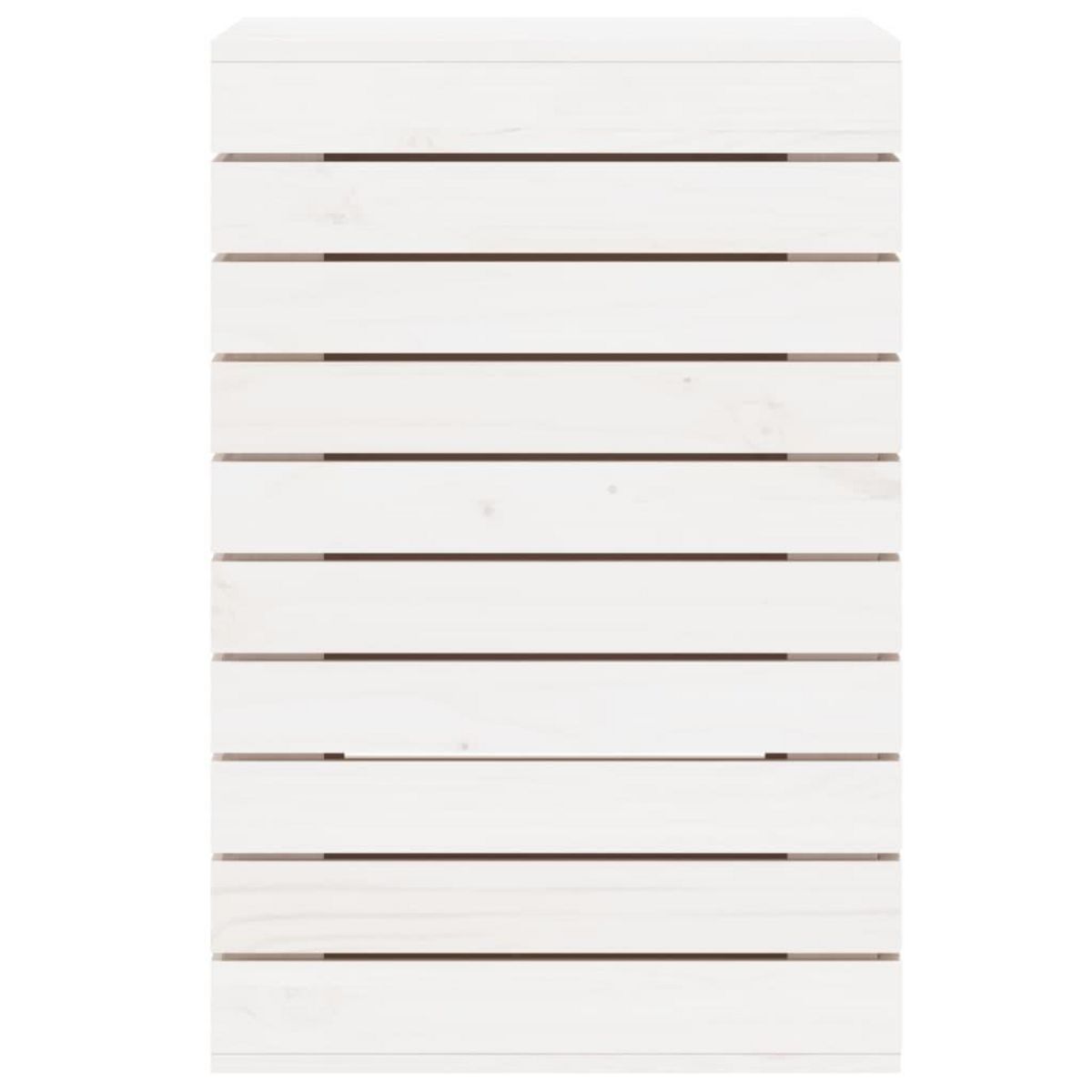 VIDAXL Panier a linge blanc 44x44x66 cm bois massif de pin