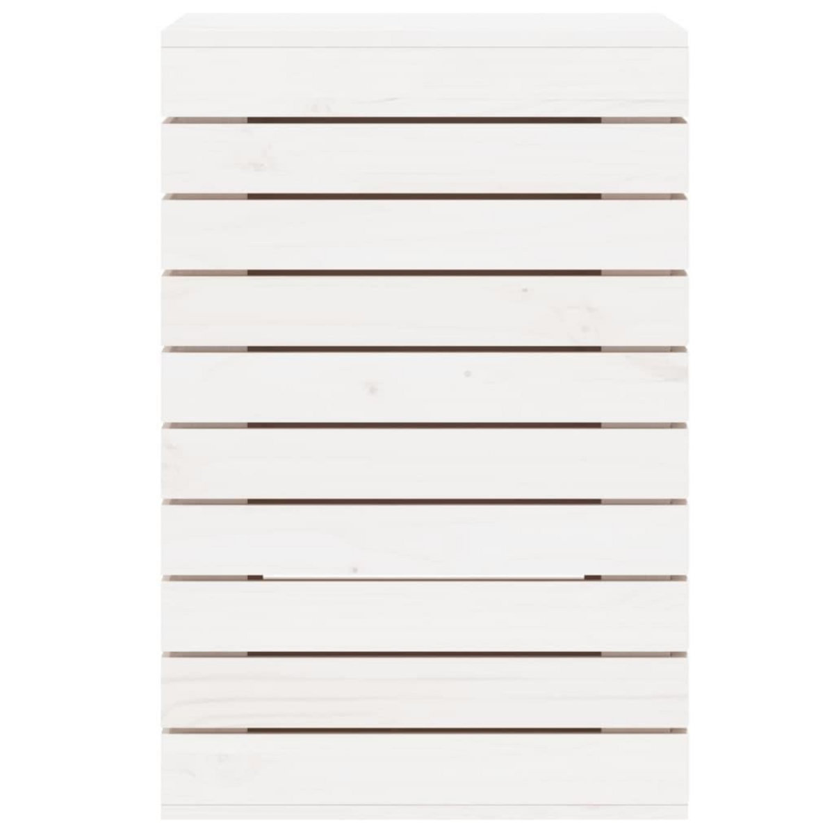 VIDAXL Panier a linge blanc 44x44x66 cm bois massif de pin