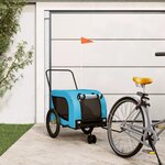 VIDAXL Remorque de velo pour animaux de compagnie bleu et noir