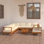 Voir la diapositive 1 : VIDAXL Salon de jardin 9 pieces avec coussins 100 x 60 cm Bois d'acacia