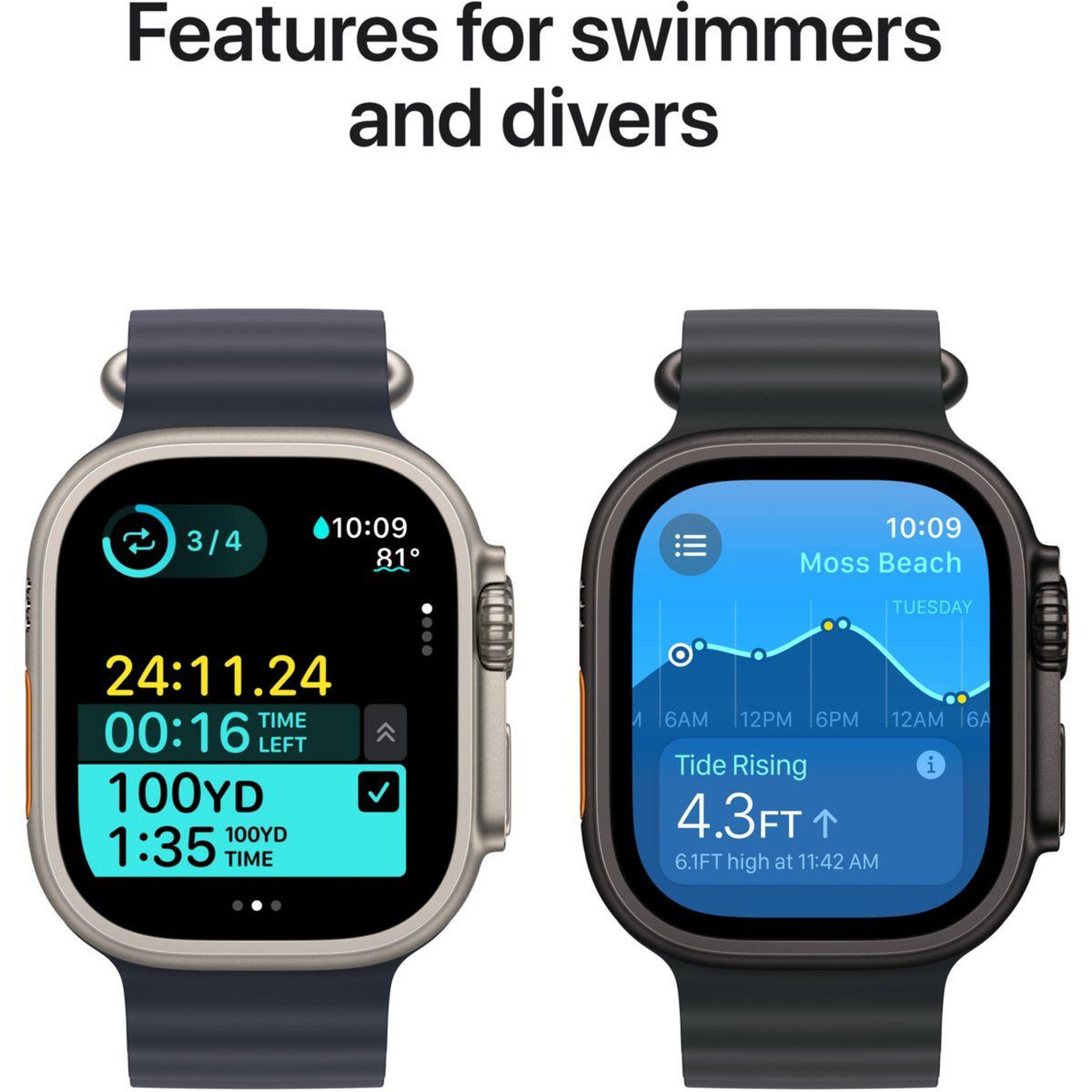 Voir la diapositive 5 : APPLE Montre connectée Ultra 2 49mm Noir / Vert Loop M Cellular