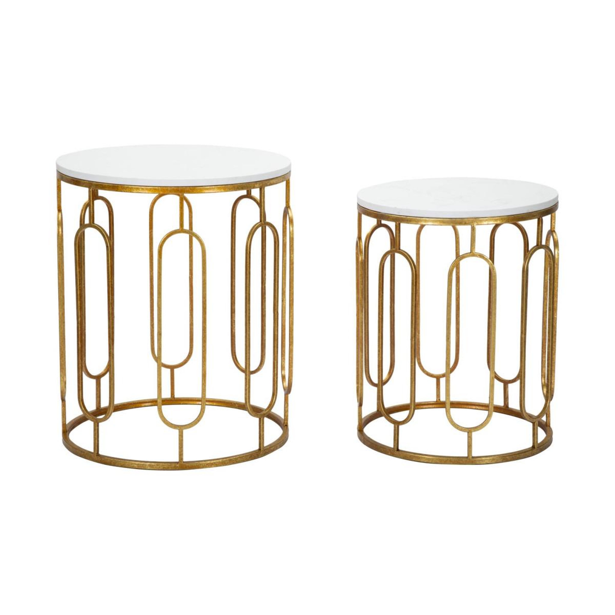 Paris Prix Lot de 2 tables d'appoint gigognes  ella  55cm or