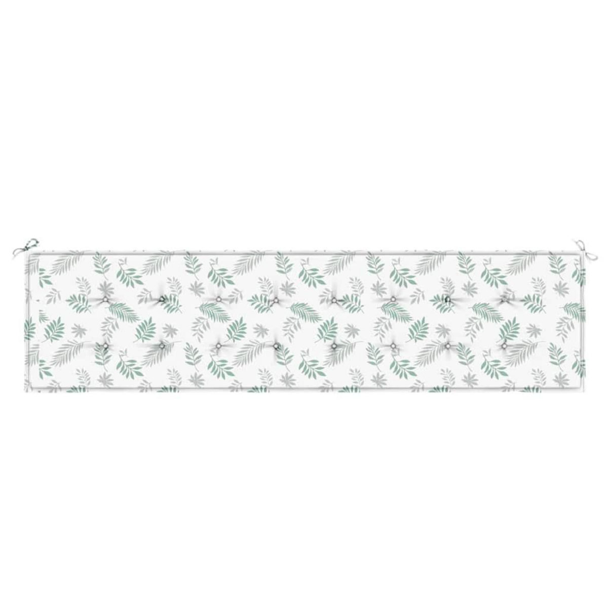 VIDAXL Coussin de banc de jardin motif de feuilles 200x50x3 cm tissu