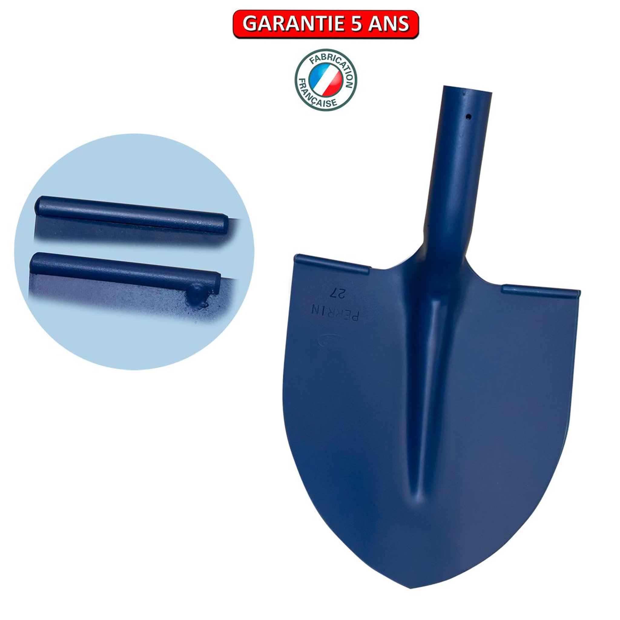 OUTILS PERRIN Pelle à terre avec rebords soudés sans manche - 27 cm
