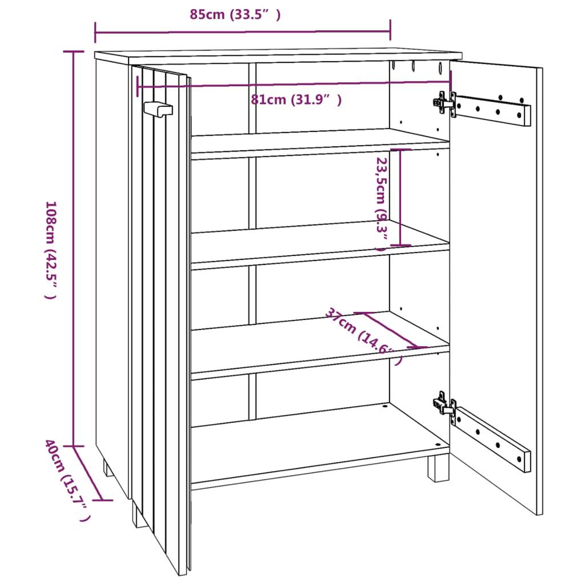 Voir la diapositive 6 : VIDAXL Armoire a chaussures HAMAR Blanc 85x40x108 cm Bois de pin