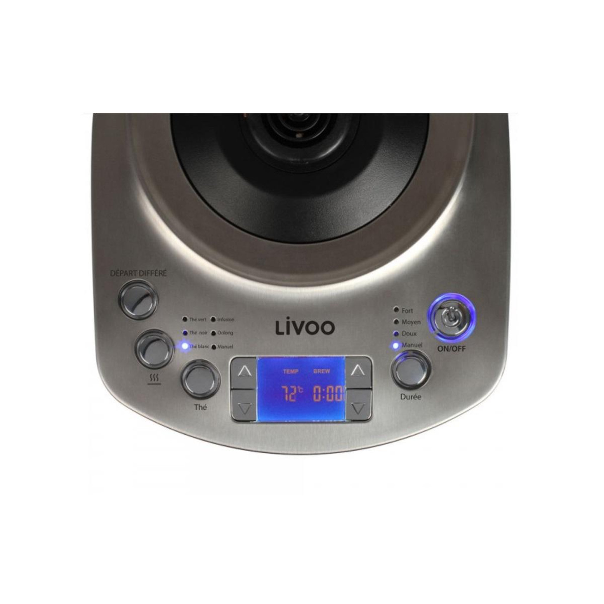 Voir la diapositive 3 : LIVOO Bouilloire sans fil 1.7l 2000w verre/gris - dod209