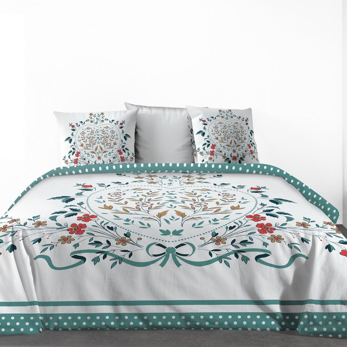 Les Ateliers du Linge Parure housse de couette 100% coton 47 fils/cm2 -capucine