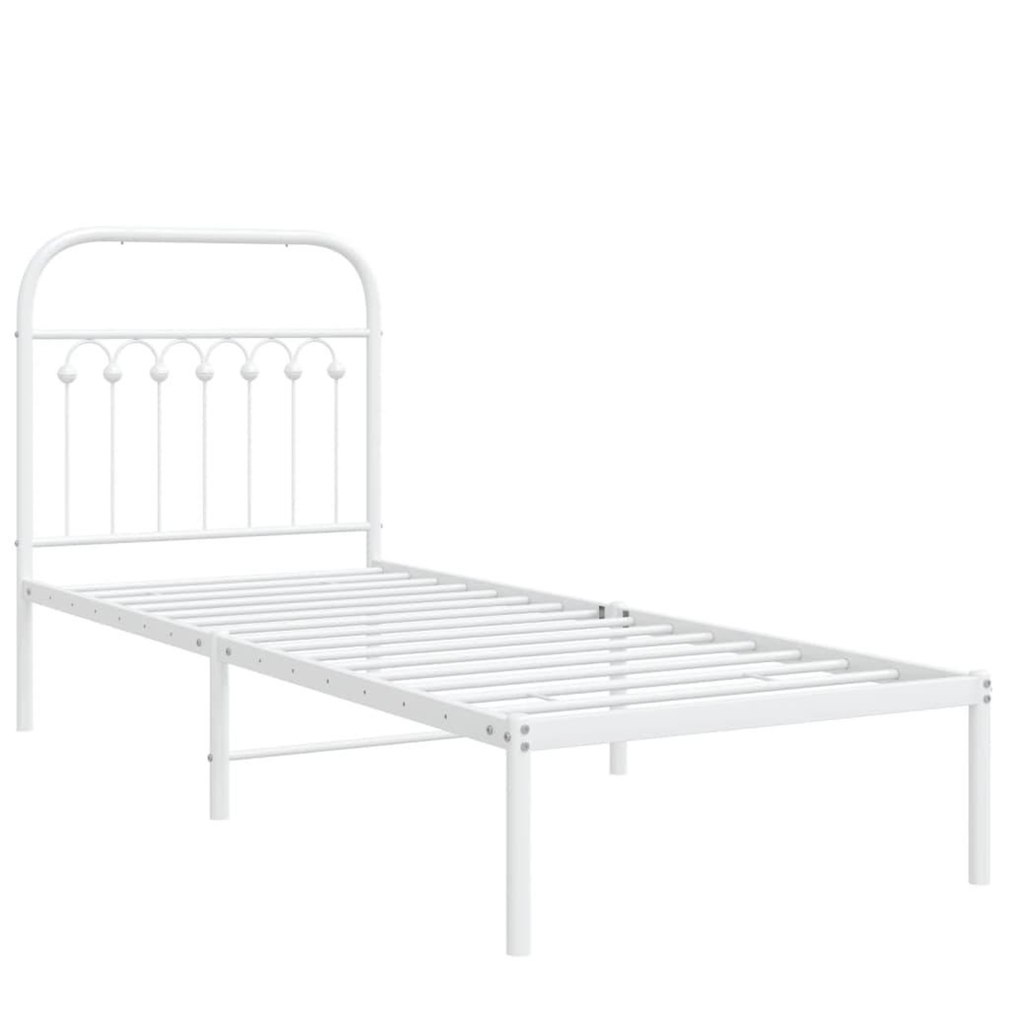Voir la diapositive 3 : VIDAXL Cadre de lit metal sans matelas avec tete de lit blanc 80x200cm