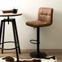 Voir la diapositive 4 : Paris Prix Lot de 2 Chaises de Bar  Dowtown  93cm Marron